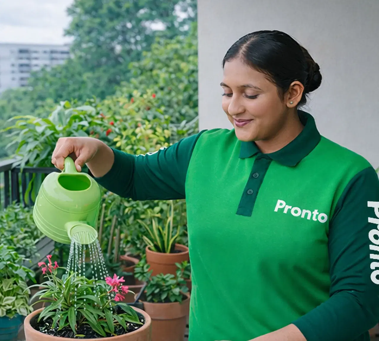 Pronto Pro watering balcony plants